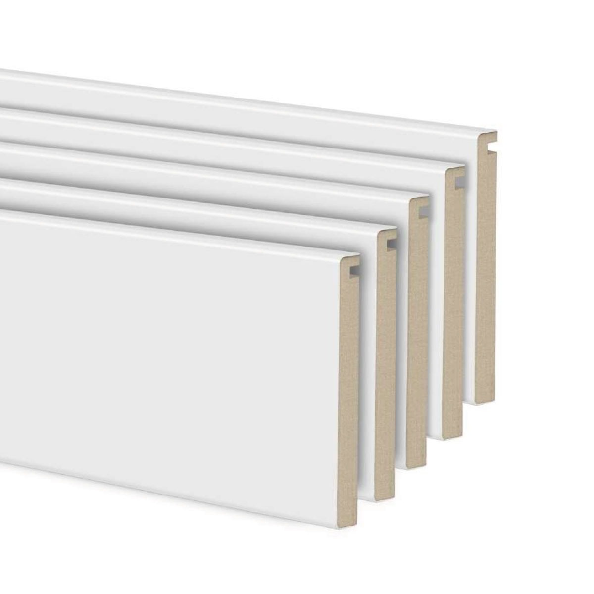 Pack 5 Guarnições Lacado Branco 2200x70x12/10mm