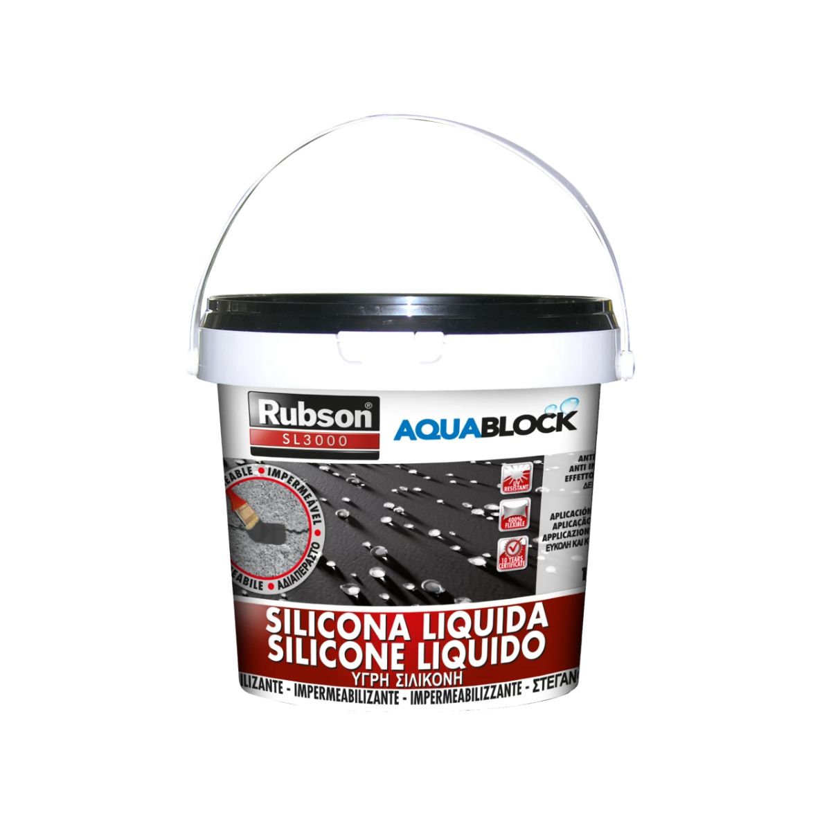 RUBSON Silicone Líquido SL3000 Preto 1Kg